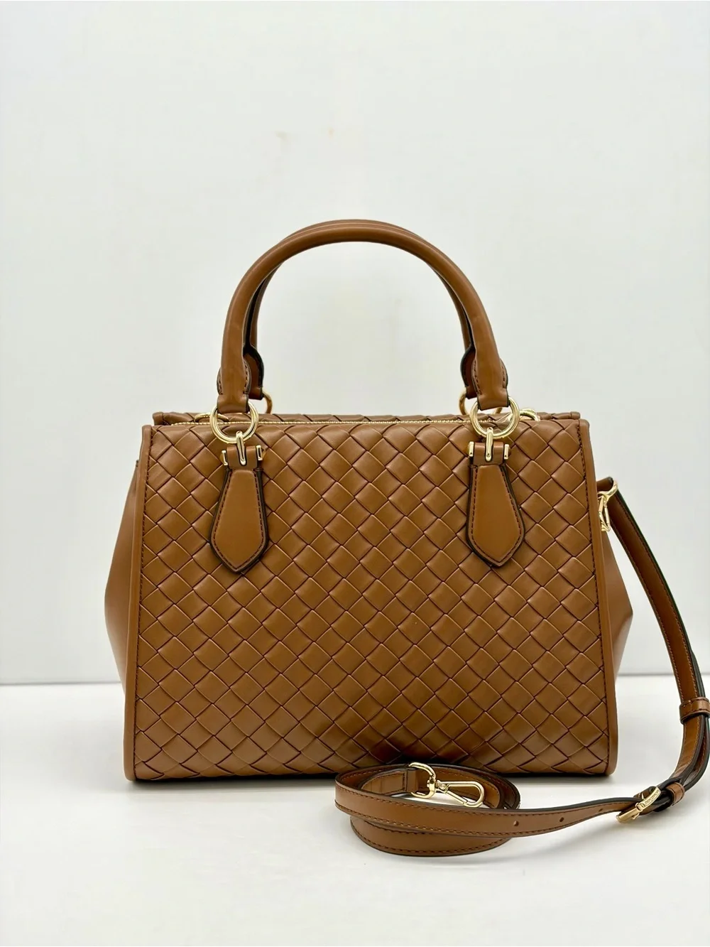 MICHAEL KORS Marilyn Medium Woven Satchel Crossbody Luggage